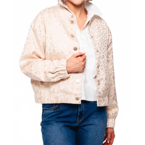 ESQUALO fancy jaquard bomber jacket in ivory