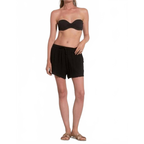 ELAN frayed edge resort shorts in black