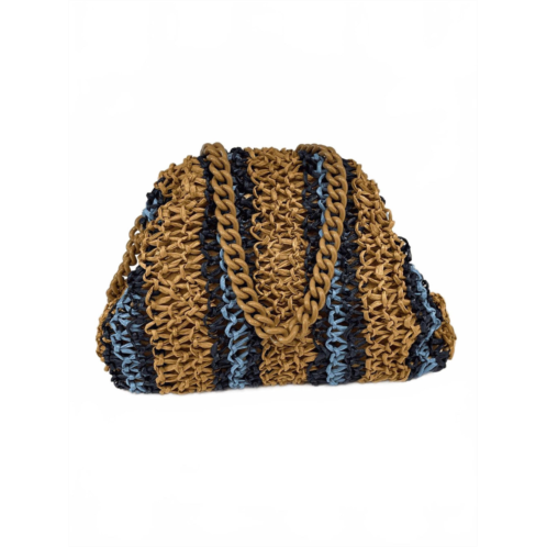 Maria La Rosa womens mini game bucaneve bag in stripe brown