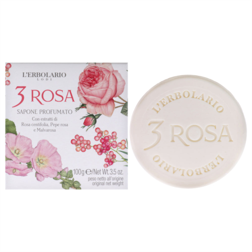 LErbolario 3 rose perfumed bar soap by for unisex - 3.5 oz soap