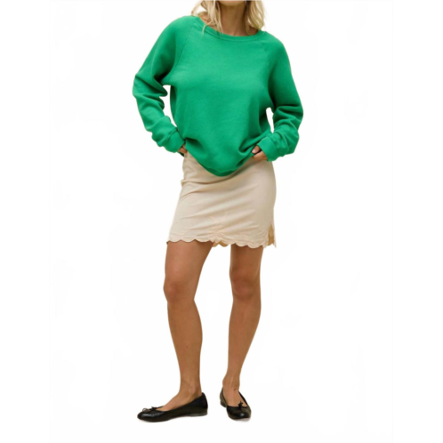 DAYDREAMER solid vintage raglan sweatshirt in lucky green