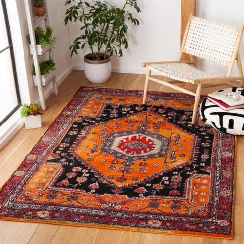 Safavieh vintage hamadan machine made area rug orange / black traditional style