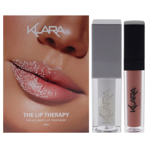 Klara the lip therapy kit by for women - 3 pc 0.18oz lip maximizer day plumper 0.2oz lip glow oil - coconut 0.3oz kiss proof lipstick liquid matte - 21 naughty nude