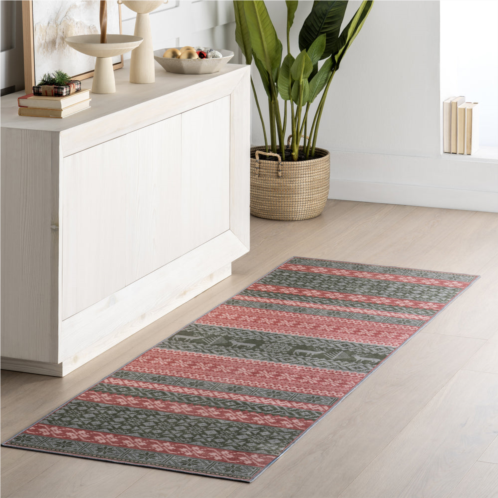 NuLOOM ellasandra splashguard graphic machine washable area rug