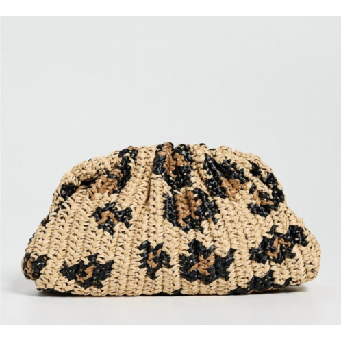 Maria La Rosa womens game crochet animalia clutch bag in leopard