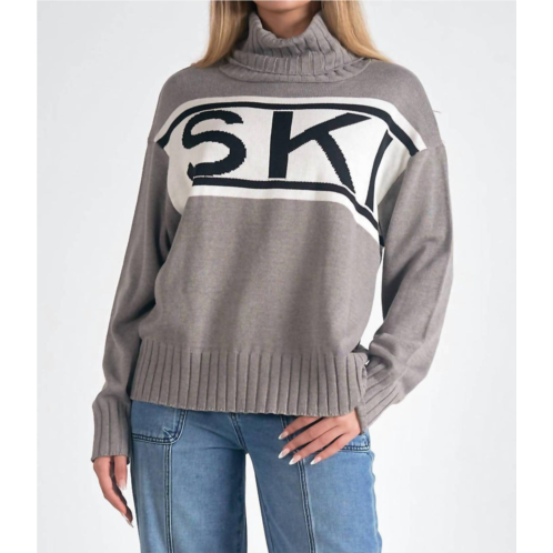 ELAN ski turtleneck cotton sweater in grey