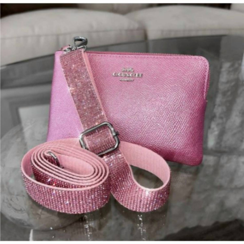 MiMi Wholesale womens rhinestone adjustable crossbody strap in pink