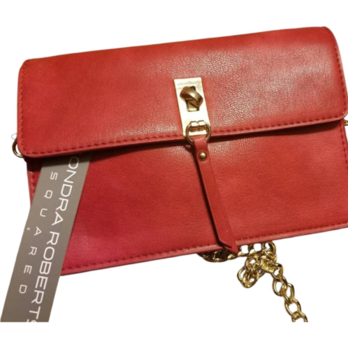 SONDRA ROBERTS clasp crossbody bag in red/gold