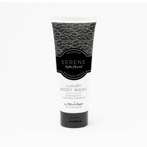 Mixologie luxury body wash/shower gel - serene (light floral) scent in black/white