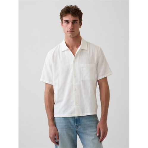 Gap Dobby Relaxed Straight-Hem Shirt