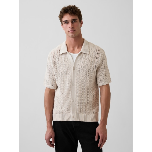 Gap Herringbone Crochet Sweater Shirt