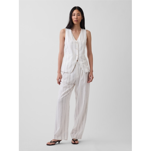 Gap Linen-Blend Longline Vest