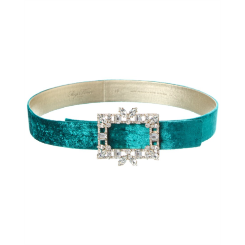 Roger Vivier buckle velvet belt