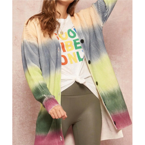 PROMESA rainbow ombre colorblock cardigan