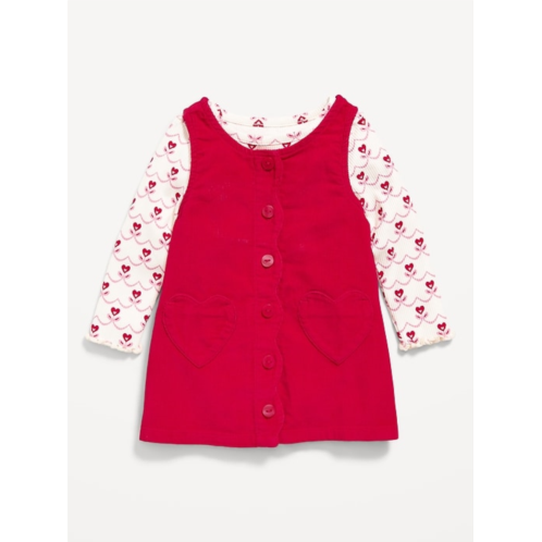 OldNavy Printed Long-Sleeve Ribbed T-Shirt and Pocket Dress Set for Baby