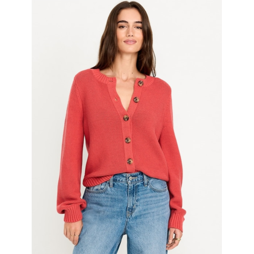OldNavy Seaside Cotton Garter-Knit Cardigan Sweater