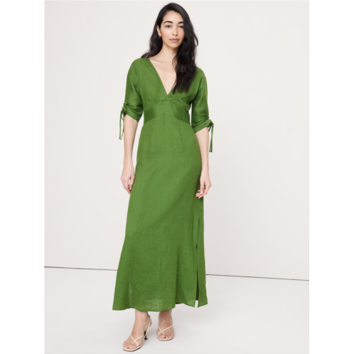 Bananarepublic Linen Tie-Sleeve Midi Dress