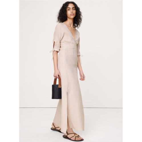 Bananarepublic Linen Tie-Sleeve Midi Dress