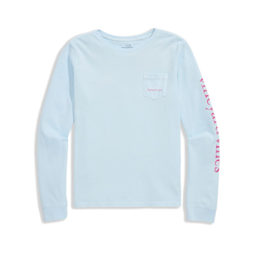 Girls Vineyard Vines Kids Long Sleeve Pocket Tee (Toddler/Little Kid/Big Kid)