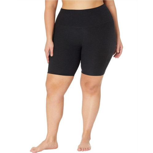 Womens Beyond Yoga Plus Size Spacedye Team Pockets High-Waisted Biker Shorts