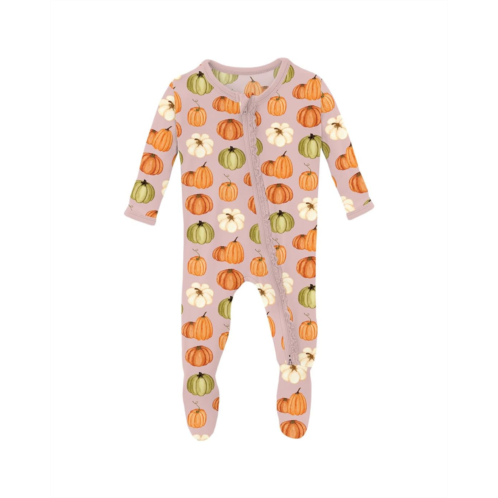 Kickee Pants Kids Print Muffin Ruffle Footie with 2 Way Zipper (Infant)