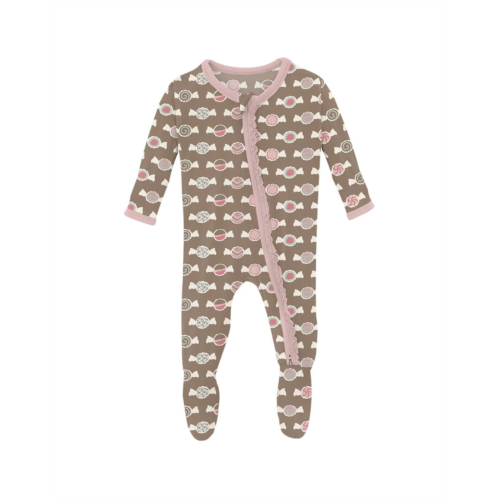 Kickee Pants Kids Print Muffin Ruffle Footie with 2 Way Zipper (Infant)