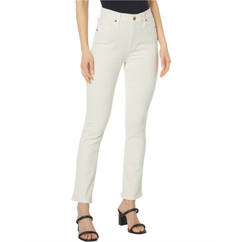 AG Jeans Mari Crop High-Rise Slim Straight in White Cream