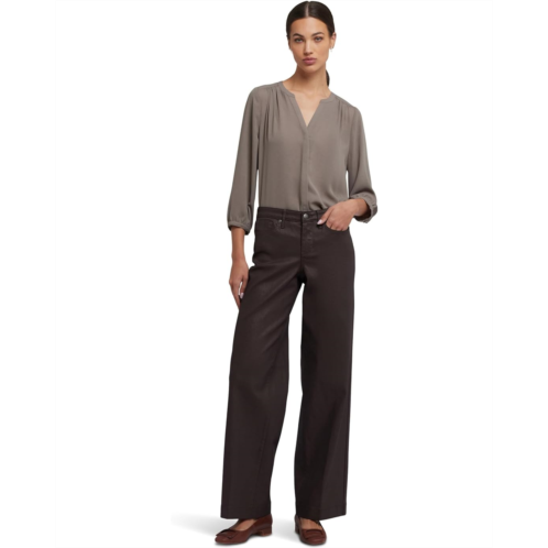 Womens NYDJ Coated Teresa Wide Leg Jeans