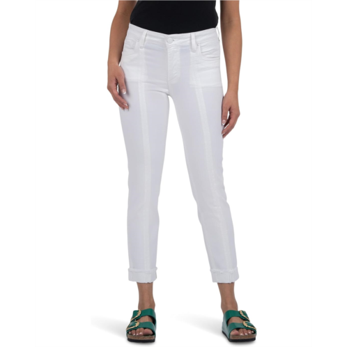 Womens KUT from the Kloth Amy Crop Straight Leg Roll Up Fray Princess Seam