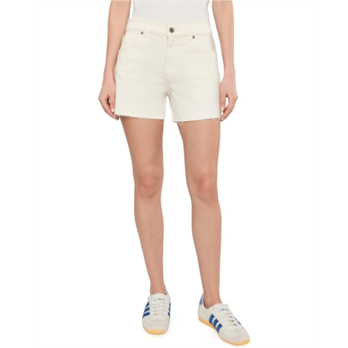 Womens AG Jeans Halle High-Rise Relaxed Shorts in Powder Mended