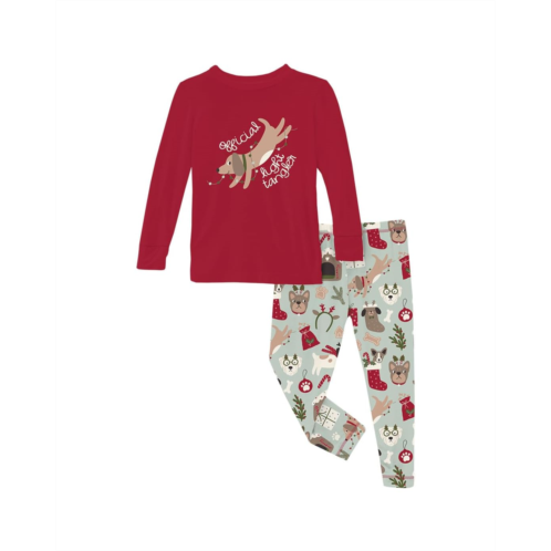Kickee Pants Kids Long Sleeve Graphic Tee Pajama Set (Toddler/Little Kid/Big Kid)