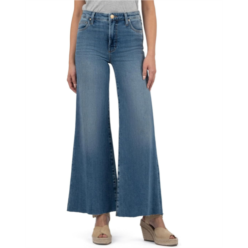 Womens KUT from the Kloth RYAN HIGH RISE FAB AB SUPER WIDE LEG RAW HEM