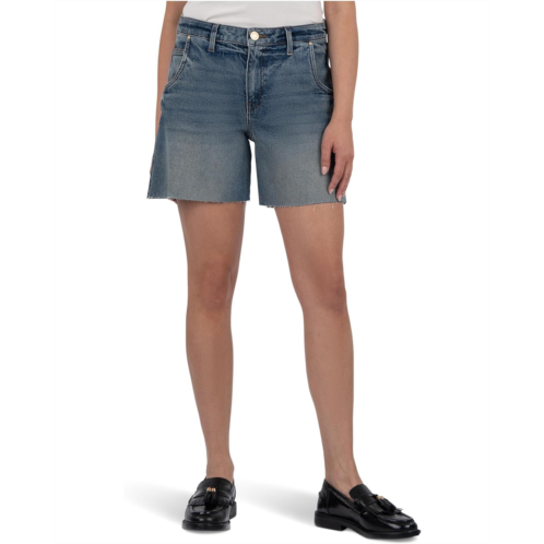 Womens KUT from the Kloth Hailey High-Rise Bermuda-Basic Raw Hem