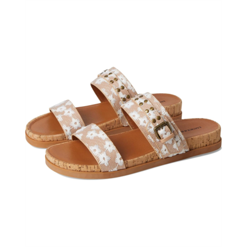 Womens Lucky Brand Dineesa Studded Two Band Flat Sandals