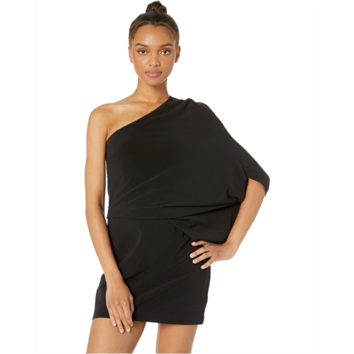 Halston One Shoulder Asymmetrical Sleeve Dress