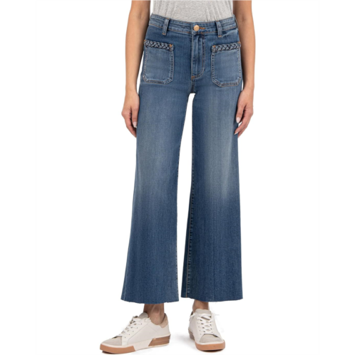 Womens KUT from the Kloth MEG HIGH RISE WIDE LEG PATCH PKTS W/BRAID ON TOP