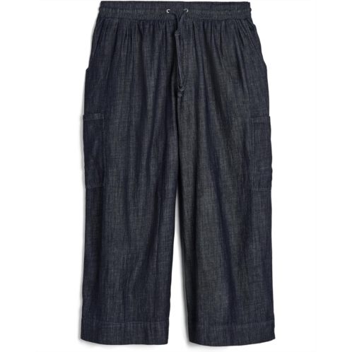 Womens NYDJ Plus Whitney Crop Pull-On Cargo Pants