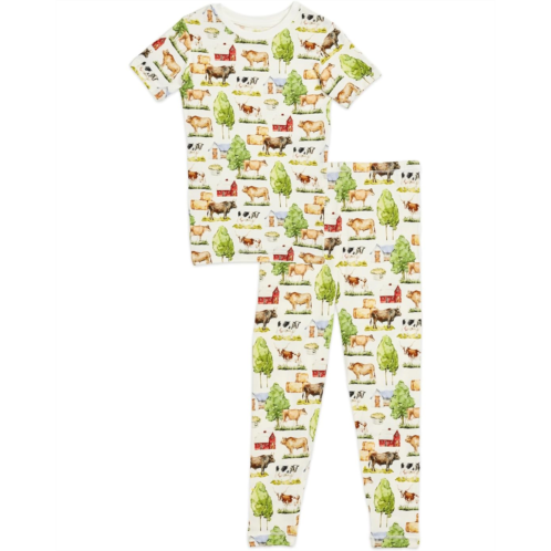 Kids Kickee Pants Kids Print Short Sleeve Pajama Set (Big Kid)
