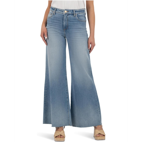 Womens KUT from the Kloth RYAN HIGH RISE FAB AB SUPER WIDE LEG RAW HEM
