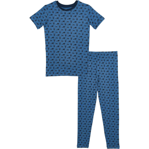 Kids Kickee Pants Kids Print Short Sleeve Pajama Set (Big Kid)