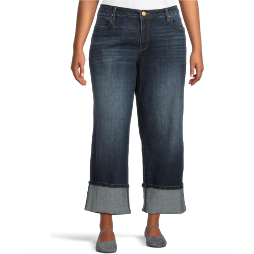 Womens KUT from the Kloth Plus Sienna High Rise Straight Leg-roll Up 5