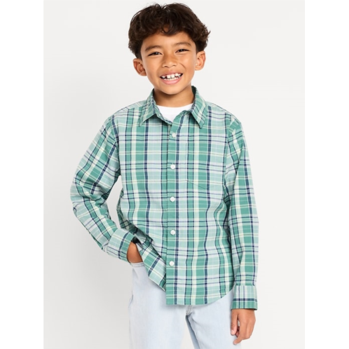 OldNavy Long-Sleeve Plaid Poplin Pocket Shirt for Boys
