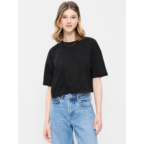 OldNavy Vintage Crew-Neck Oversized Crop T-Shirt