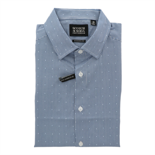 Scotch & Soda mens navy/white dress shirt