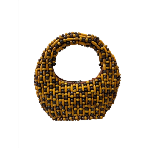 STAUD womens reef bag in multi wood beads