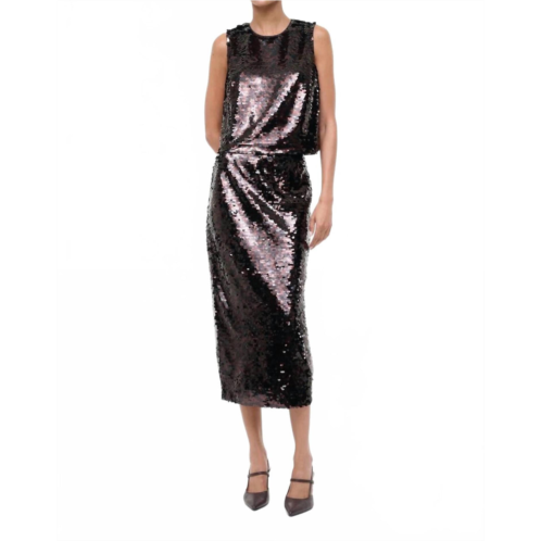 STAUD ciara midi skirt in espresso black