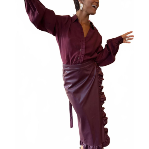 Never fully dressed jaspre ruffle skirt in wine