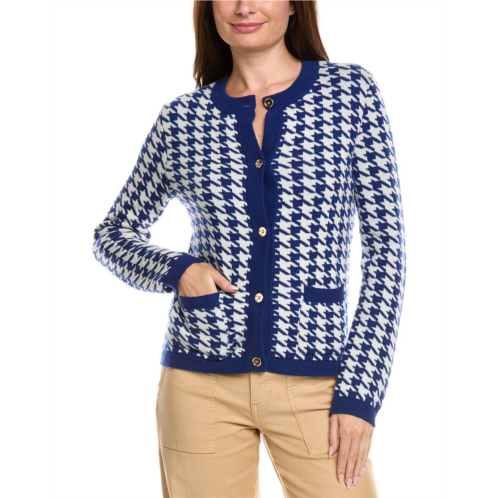 KierJ houndstooth wool & cashmere-blend cardigan