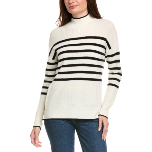 kier j mock neck striped wool & cashmere-blend sweater