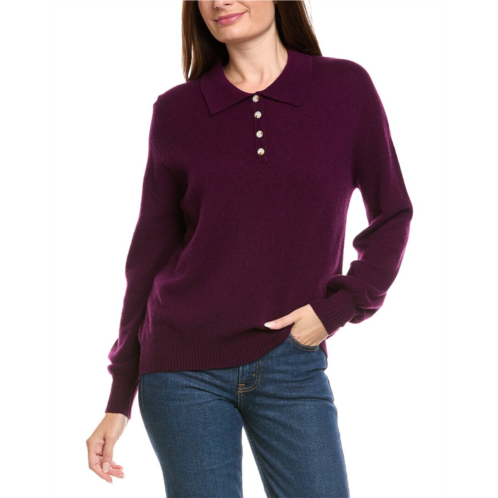 kier j wool & cashmere-blend oversized polo sweater